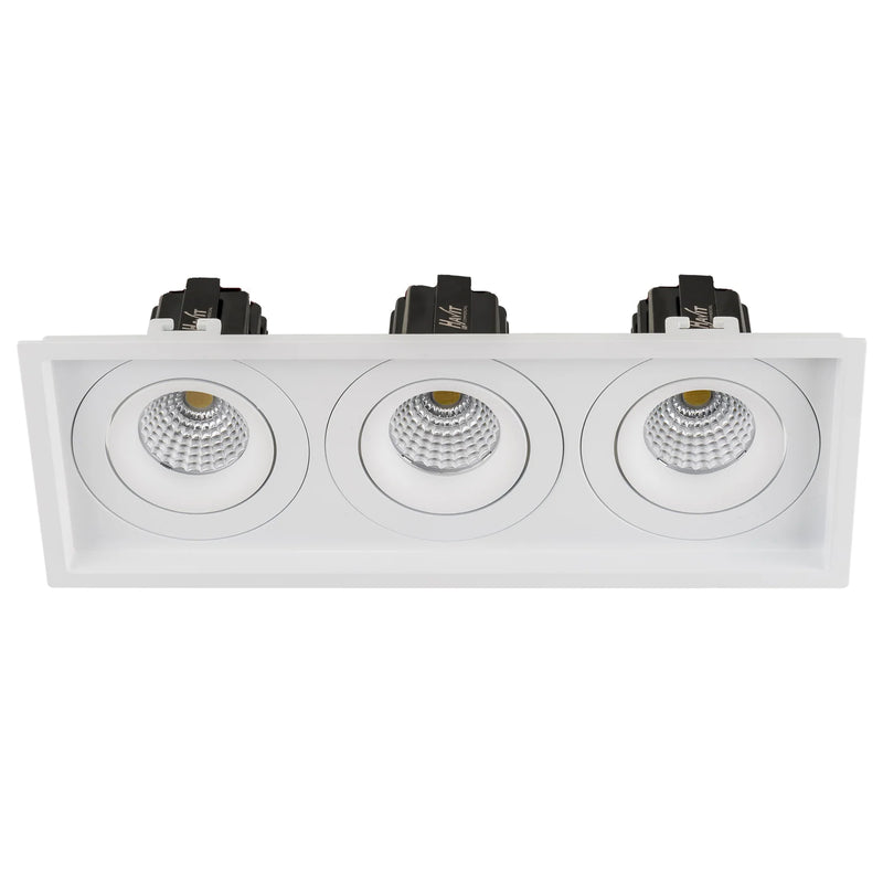 Havit Commercial Rectangle Tilt Dali Tunable Recessed LED Downlight 2700K-6500K White 3x13W 240V IP44 - HCP-81351213