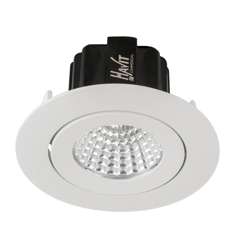 Havit Commercial Round Tilt Recessed 75mm LED Downlight 3000K 4000K White 7.2W 24V IP44 - HCP-81390237, HCP-81390247 