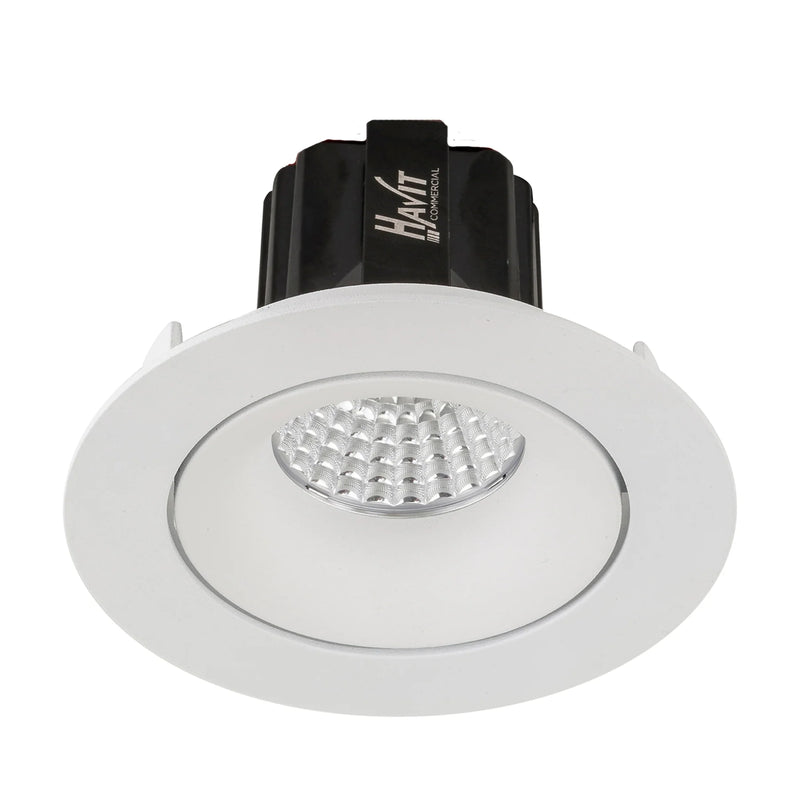 Havit Commercial Round Tilt Recessed 90mm LED Downlight 3000K 4000K White 7.2W 24V IP44 - HCP-81390537, HCP-81390547