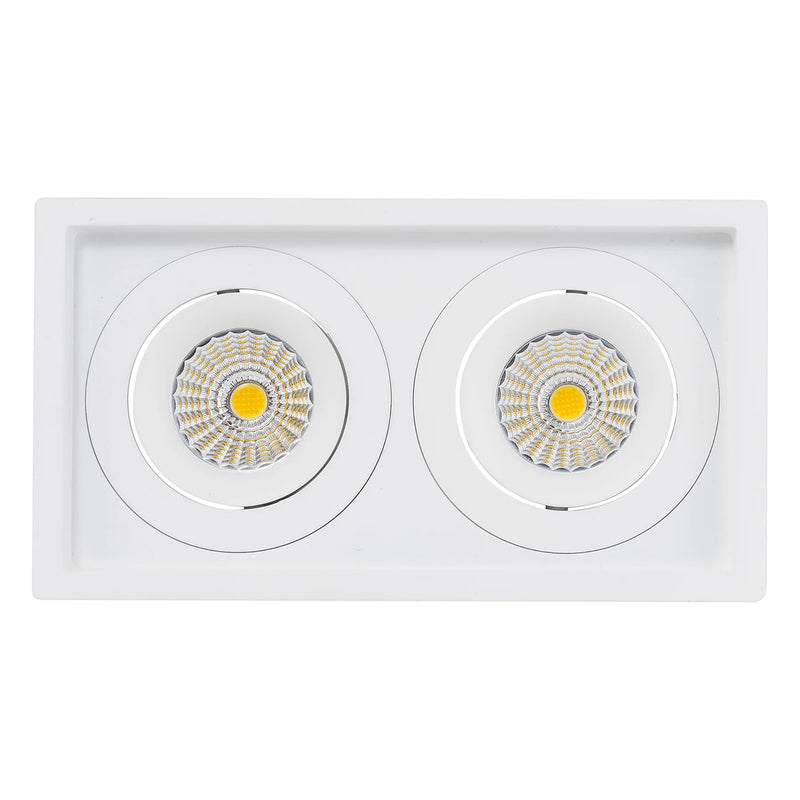 Havit Commercial Square Recessed Tilt Recessed LED Downlight 3000K 4000K White 2x7.2W 24V IP44 - HCP-81391137, HCP-81391147