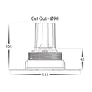 Havit Commercial CRI97+ Recessed Round Trimless Dimmable 90mm LED Downlight 3000K White 13W 240V IP44 - HCP-81329083, HCP-81349083