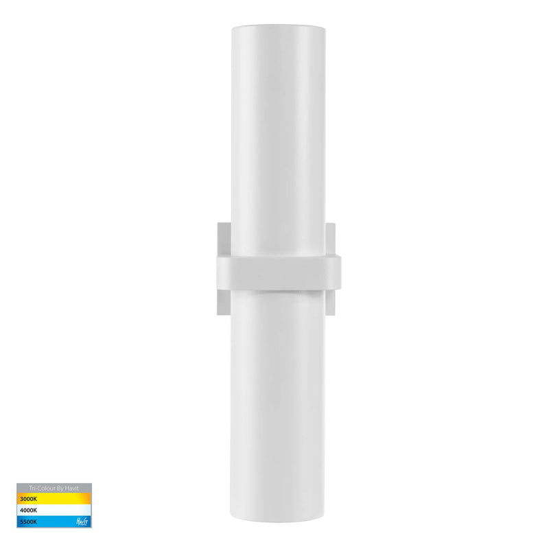 Havit Luz Single Up & Down Pillar Wall Lights Tri- White 2x3/5/7W 240V IP65 - HV10391T