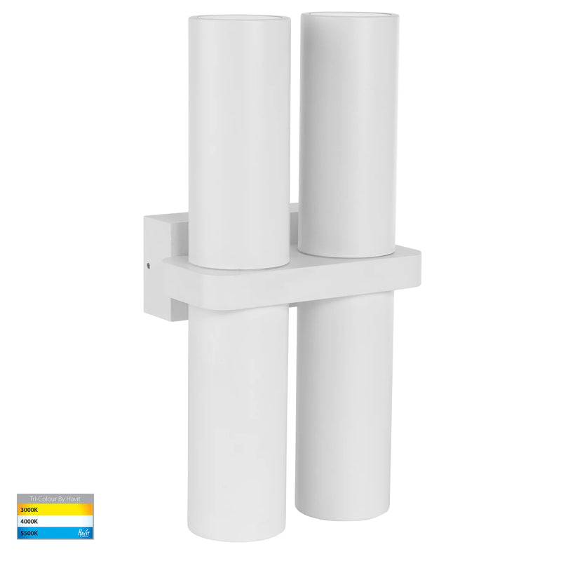 Havit Luz Double Up & Down Pillar Wall Lights Tri- White 4x3/5/7W 240V IP65 - HV10392T