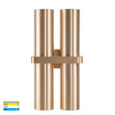 Havit Luz Double Up & Down Pillar Wall Lights Tri- Solid Brass 4x3/5/7W 240V IP65 - HV10592T