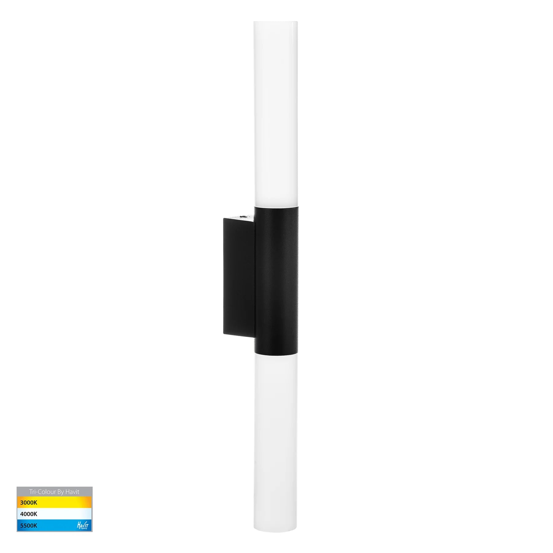 Havit Akril 2 Light Exterior Wall Light Tr-Aluminium Black 2x3W 12V IP65- HV10922T-BLK