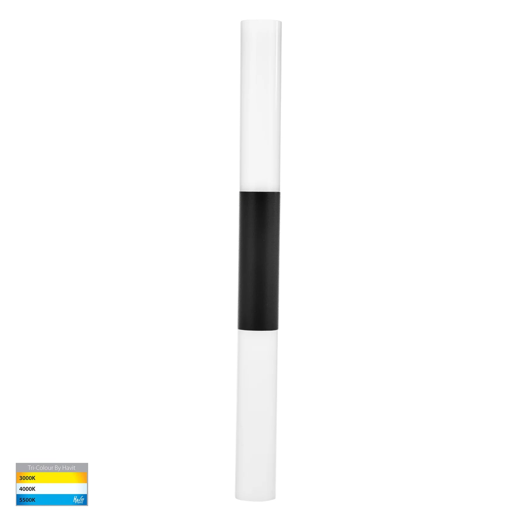Havit Akril 2 Light Exterior Wall Light Tr-Aluminium Black 2x3W 12V IP65- HV10922T-BLK