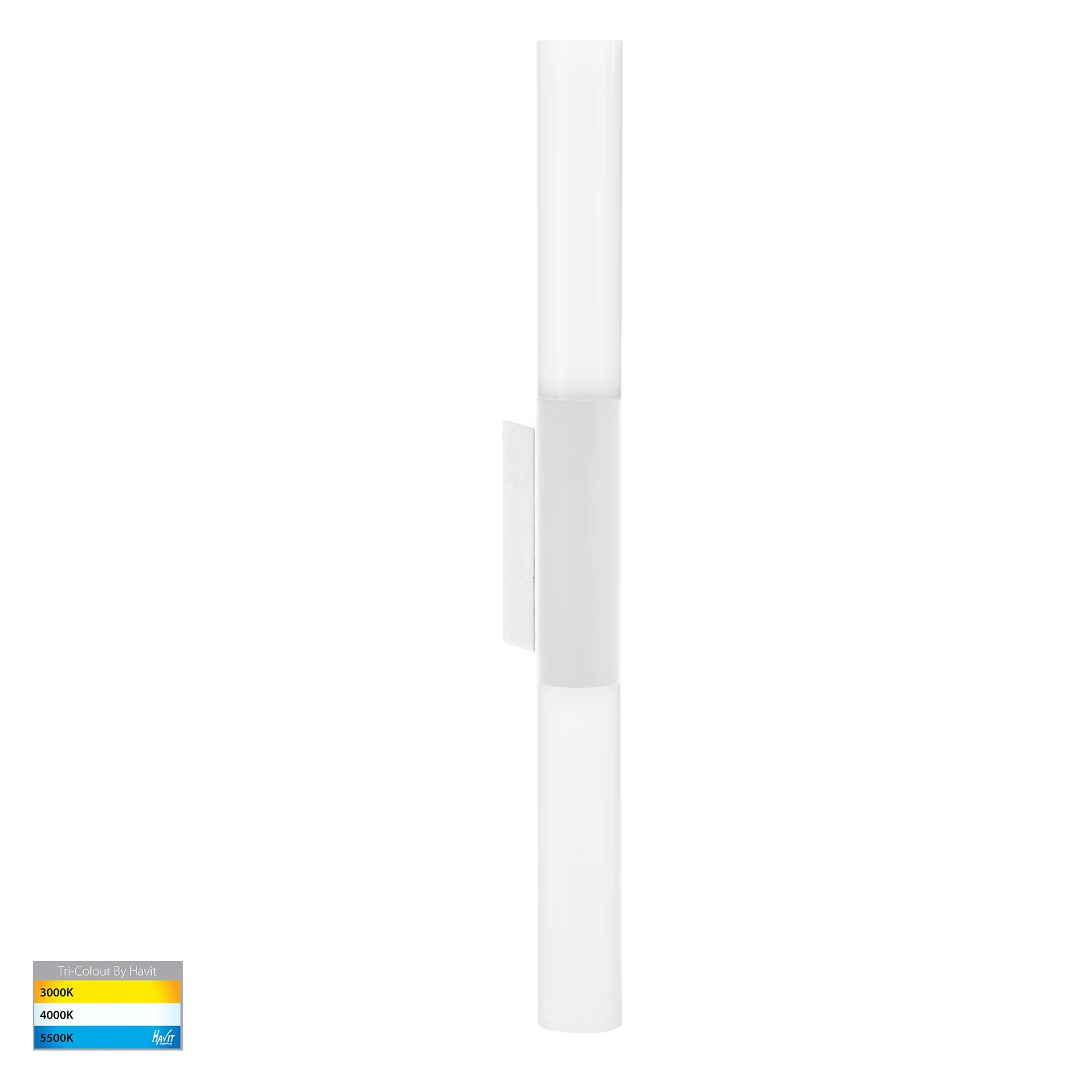 Havit Akril  2 Light Exterior Wall Light Tri- Aluminium White 2x3W 12V IP65- HV10922T-WHT