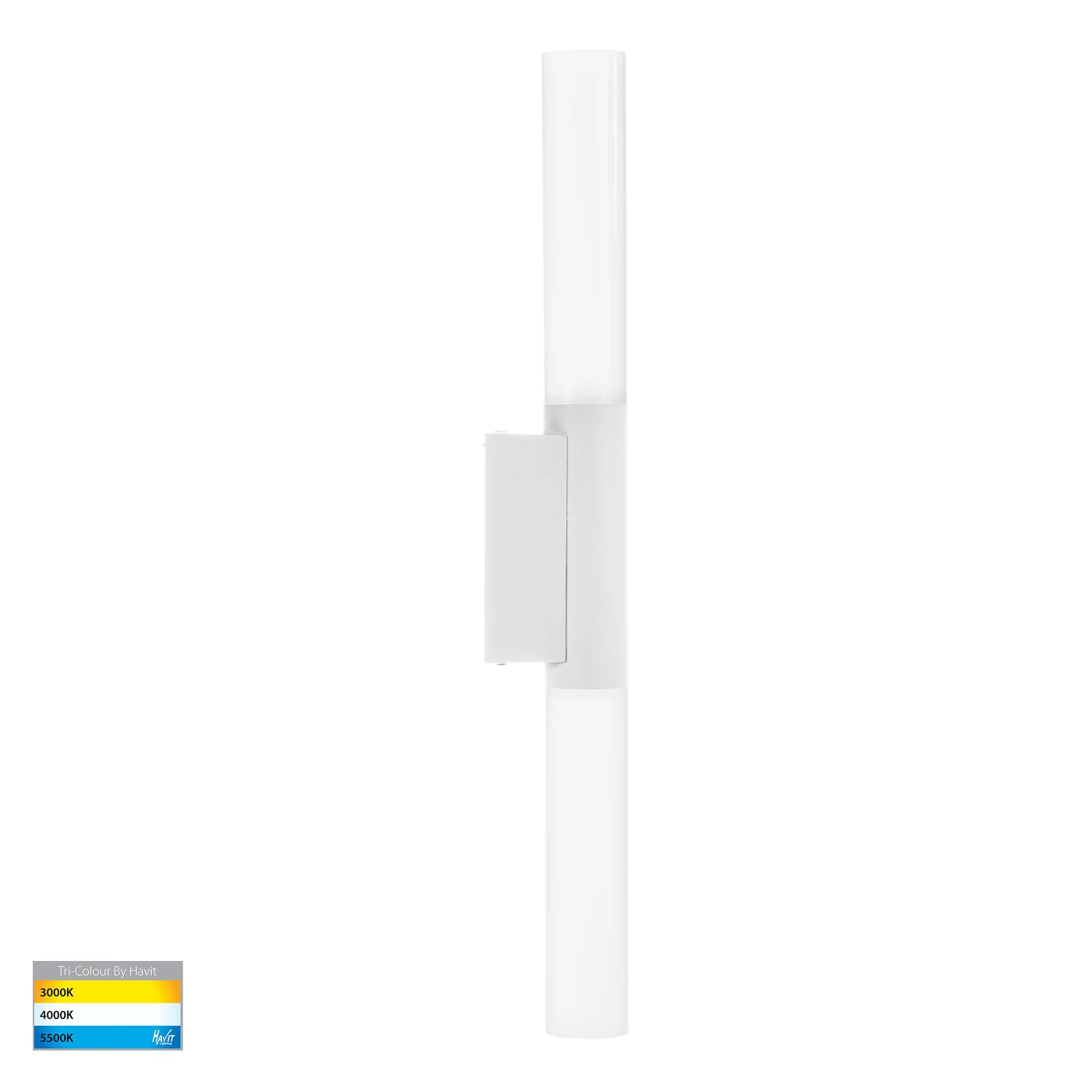 Havit Akril  2 Light Exterior Wall Light Tri- Aluminium White 2x3W 12V IP65- HV10922T-WHT