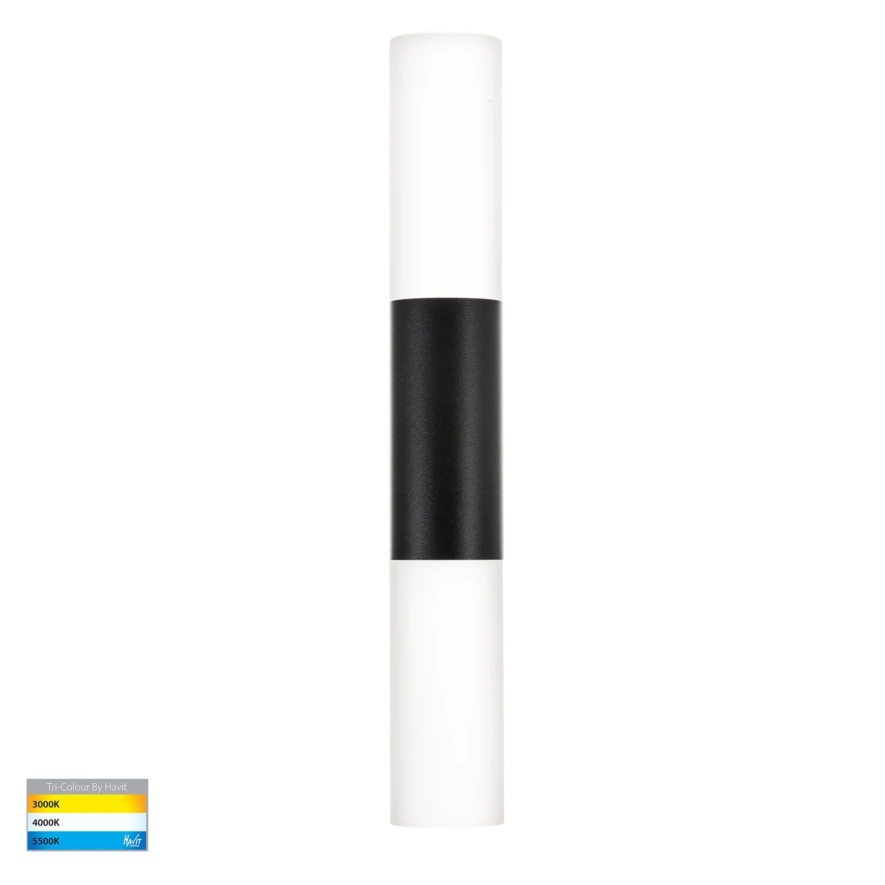 Havit Akril 2 Light Exterior Wall Lights Tri- Aluminium Black 2x3W 240V IP65- HV10932T-BLK