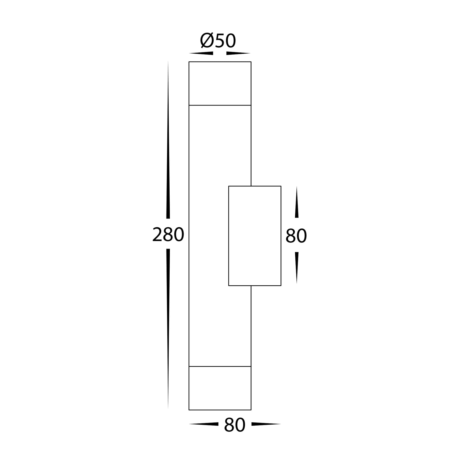 Havit Dugo Up & Down Exterior Wall Lights Tri- Aluminium Black 2x5w 240V IP65- HV10294T