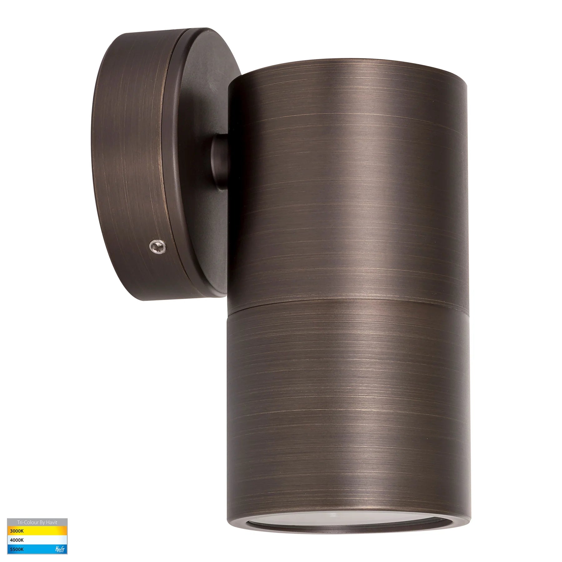 Havit Tivah Fixed Down Pillar Exterior Wall Lights Tri - Antique Brass 3/5/7W / 5W 12V/240V IP65 - HV1195T-HV1197T