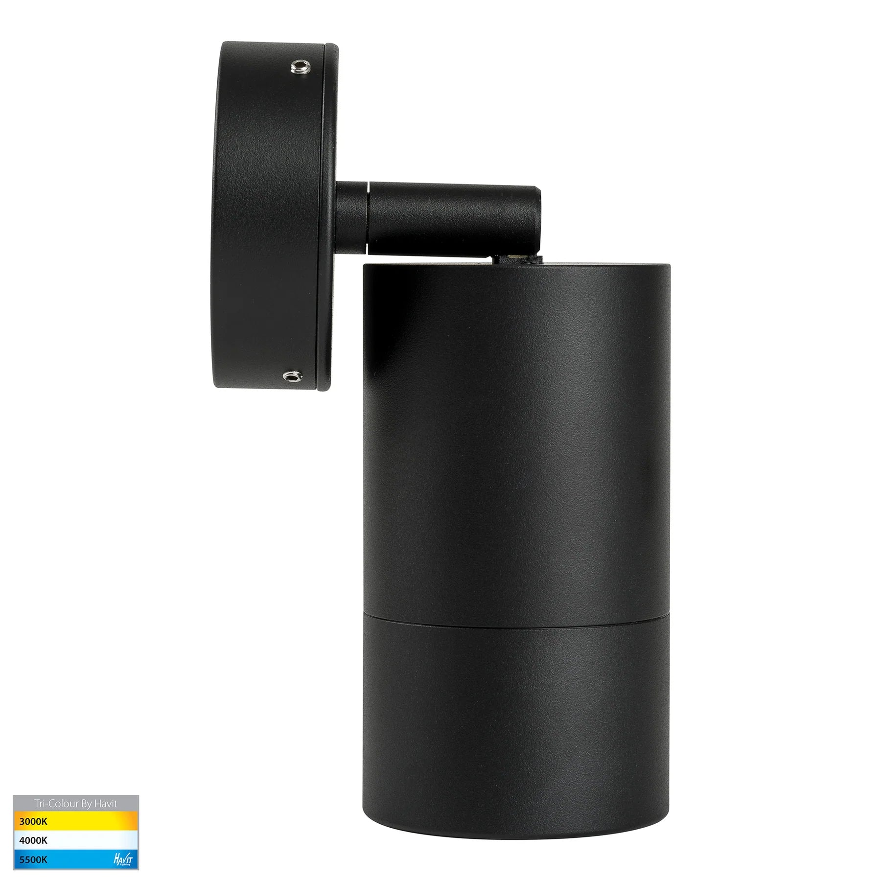 Havit Maxi Tivah Single Adjustable Pillar Exterior Wall Lights Tri - Black 12W 240V IP65 - HV1228T