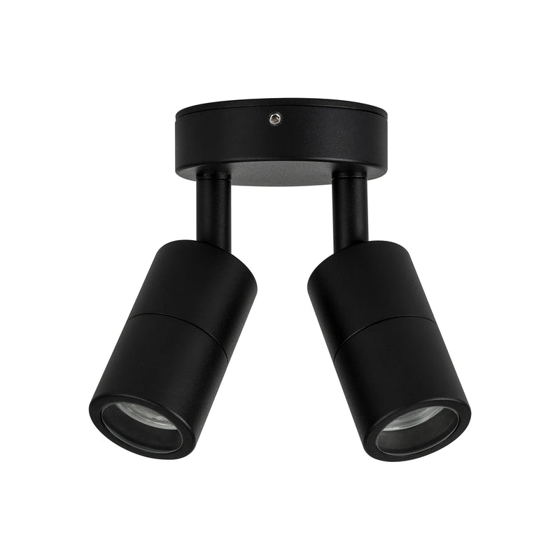 Havit Mini Tivah Double Adjustable Pillar Exterior Wall Lights 3000K 4000K Black 2x3W 12V IP65 - HV1327MR11NW