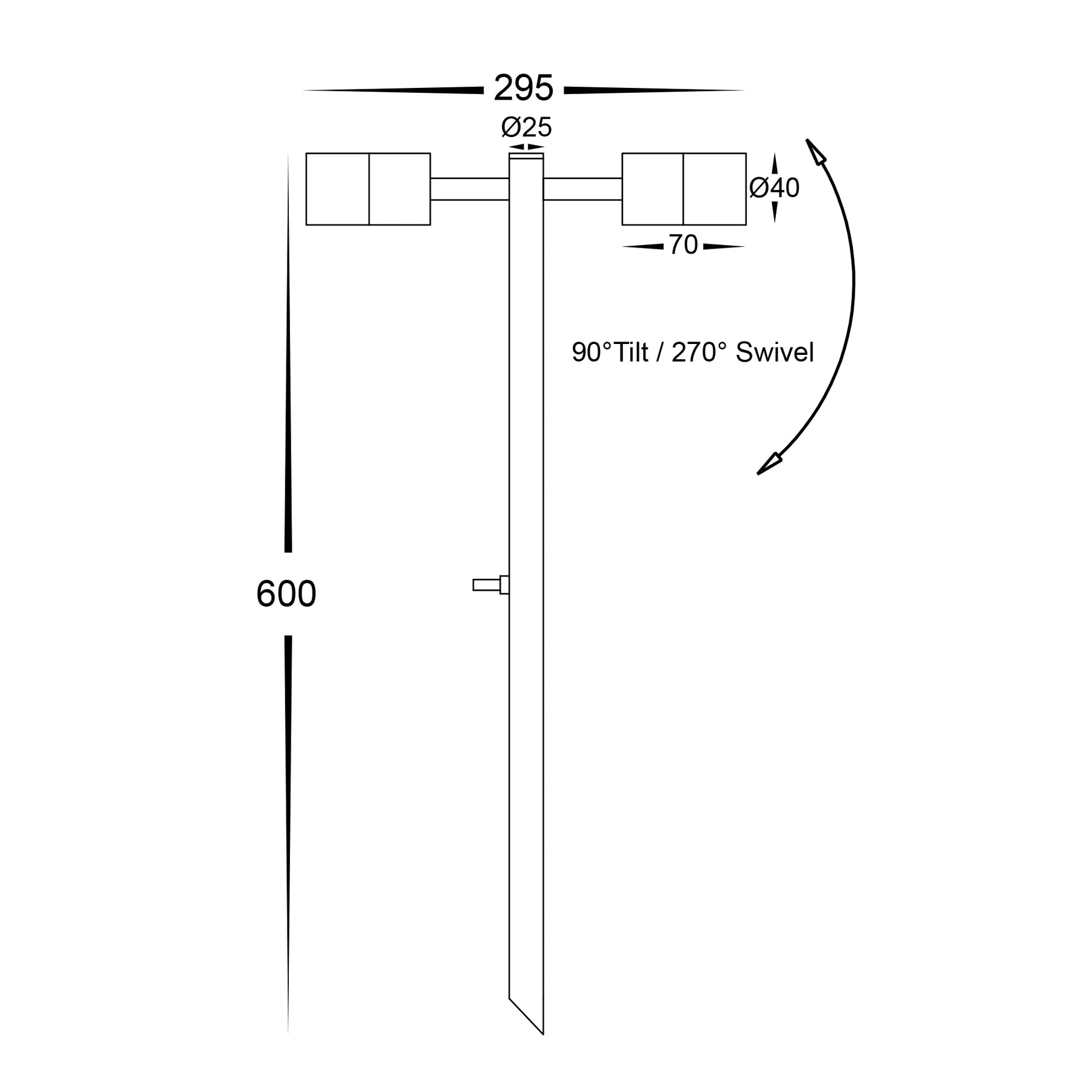 Havit Mini Tivah Double Adjustable Garden Spike Light 3000K 4000K Black 2x3W 12V IP65 - HV1425MR11NW