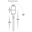 Havit Tivah Single Adjustable 285mm Garden Spike Light Tri - Graphite 5W 12V IP65 - HV1477T - Havit Lighting