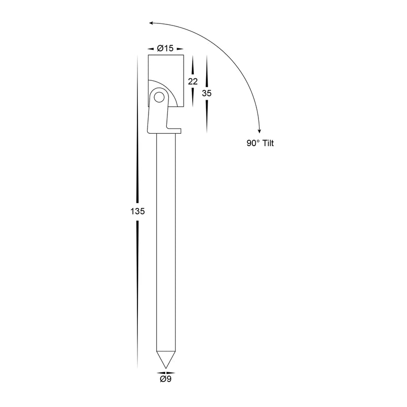 Havit Spar Single Adjustable Garden Spike Light Tri - White 0.5W 12V IP65 - HV1434T-WHT - Havit Lighting