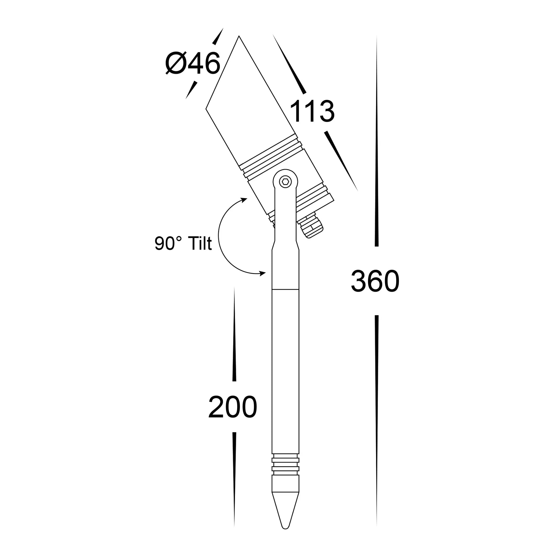 Havit Napa Garden Spike Spotlights Tri- Aluminium Black 5W 12V IP65- HV1445T-BLK