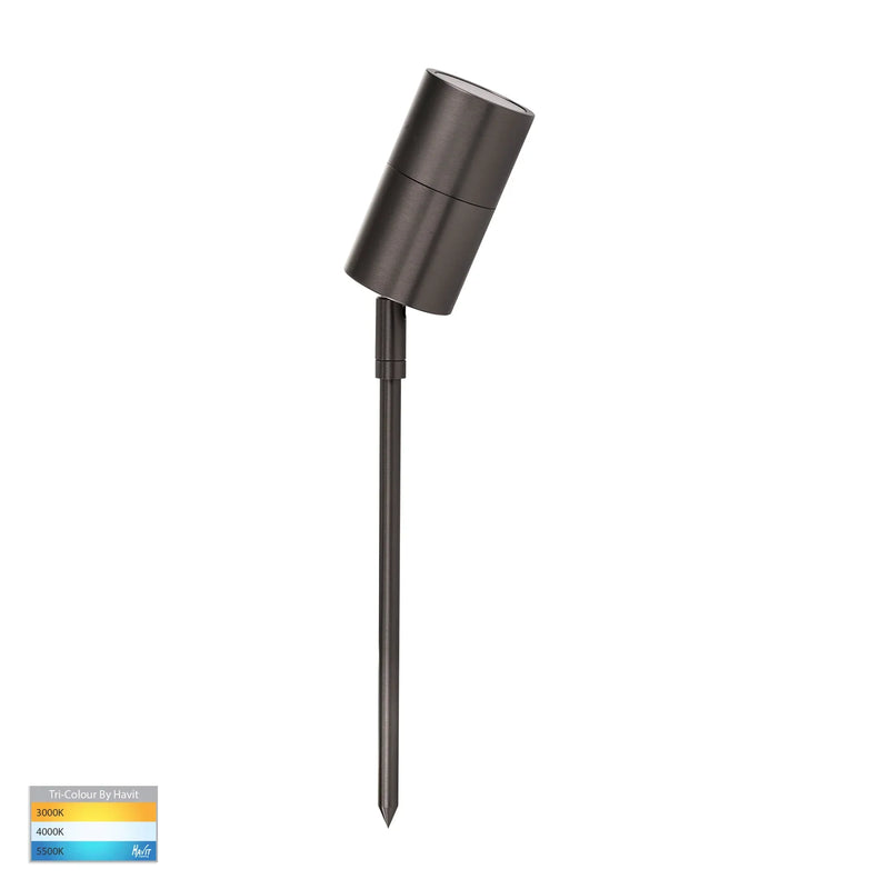 Havit Tivah Single Adjustable 285mm Garden Spike Light Tri - Graphite 5W 12V IP65 - HV1477T -  Havit Lighting