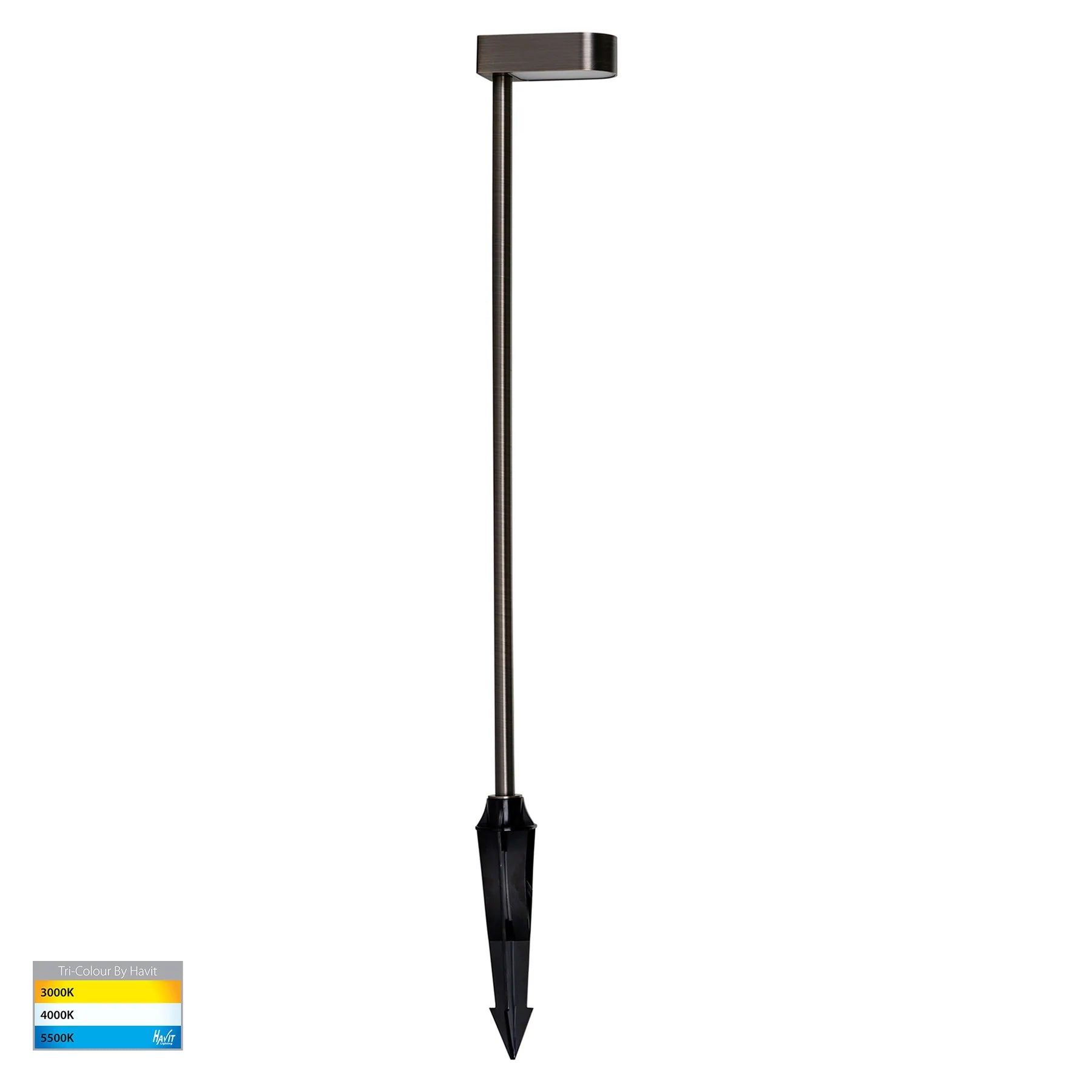 Havit Lindri LED Bollard Garden Spike Lights Tri- Antique Brass 5W 24V IP65- HV1517T-AB-24V