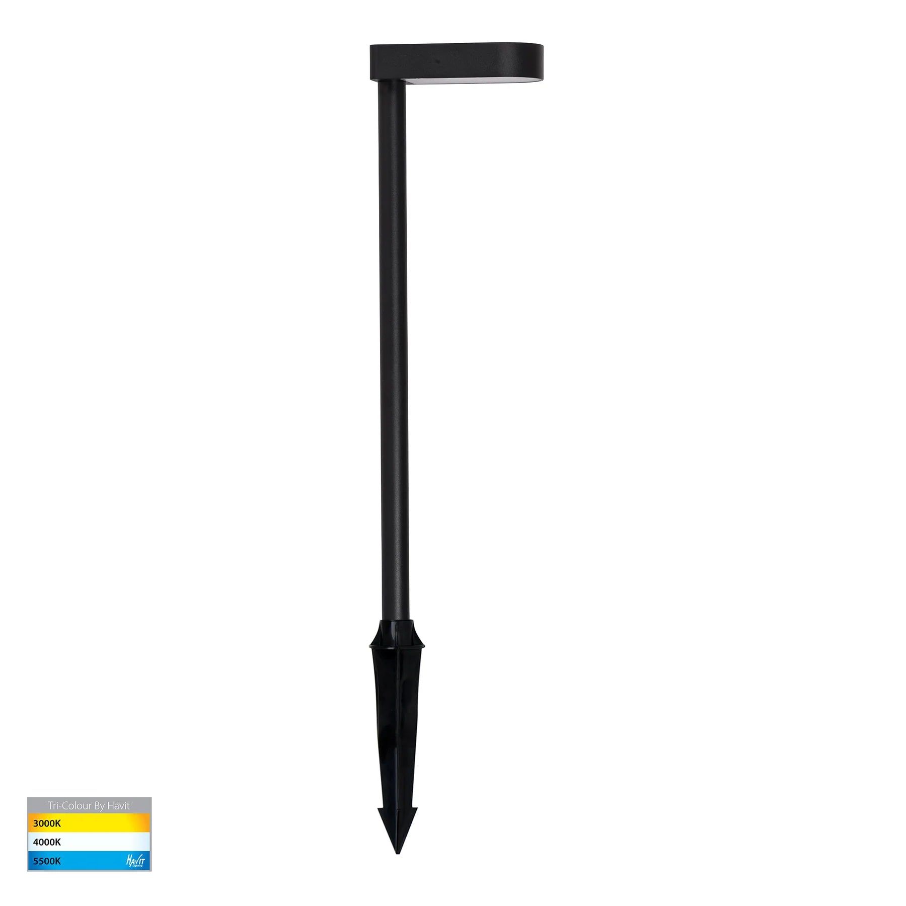 Havit Lindri LED Bollard Garden Spike Lights Tri- Aluminium Black 7W 24V IP65- HV1518T-BLK-24V