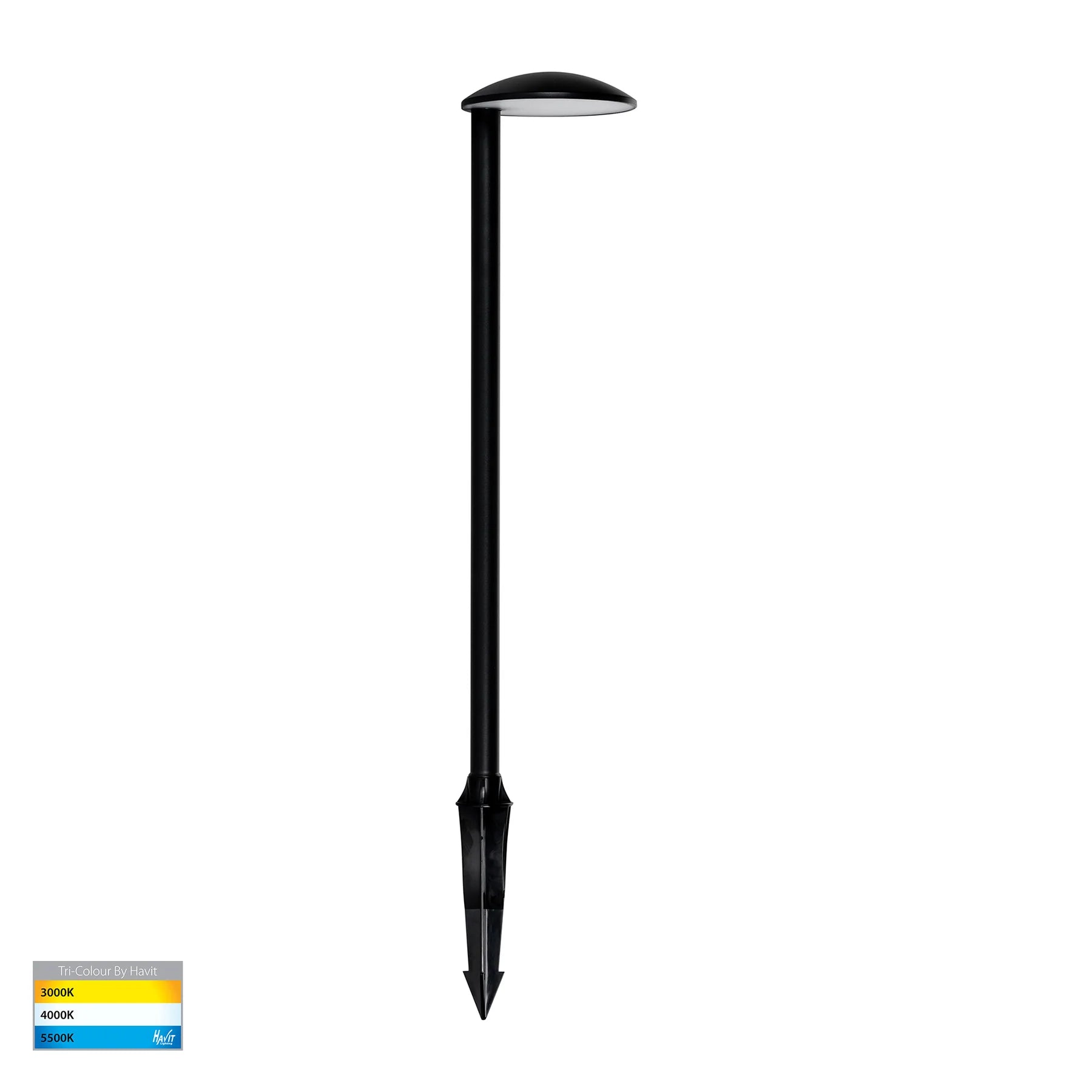Havit Konoa LED Bollard Garden Spike Lights Tri- Aluminium Black 9W 24V IP65- HV1527T-BLK-24V 