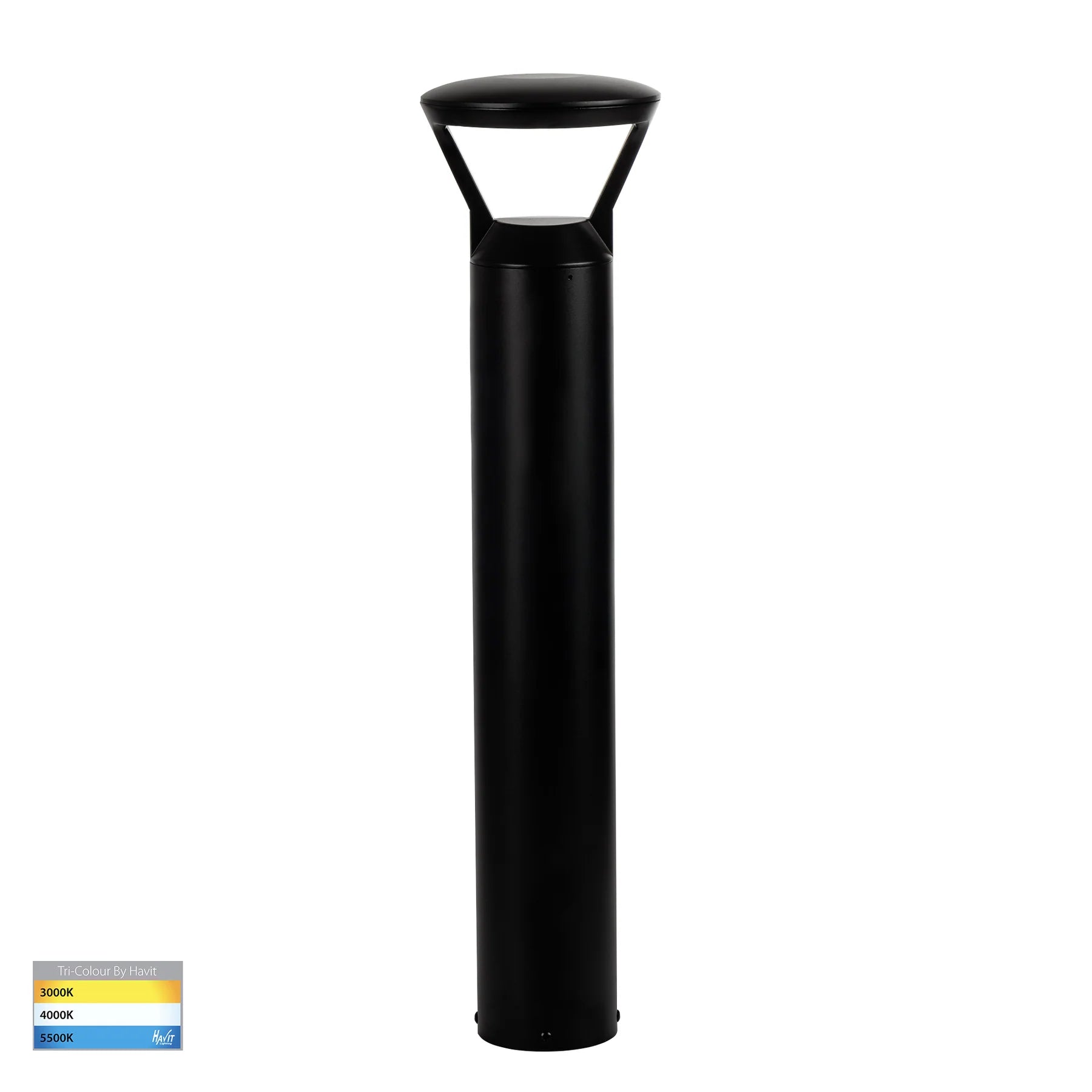 Havit Thema 975mm Round LED Bollards Tri- Aluminium Black 18W 24V/240V IP65- HV1643T-BLK-240V | HV1643T-BLK-24V