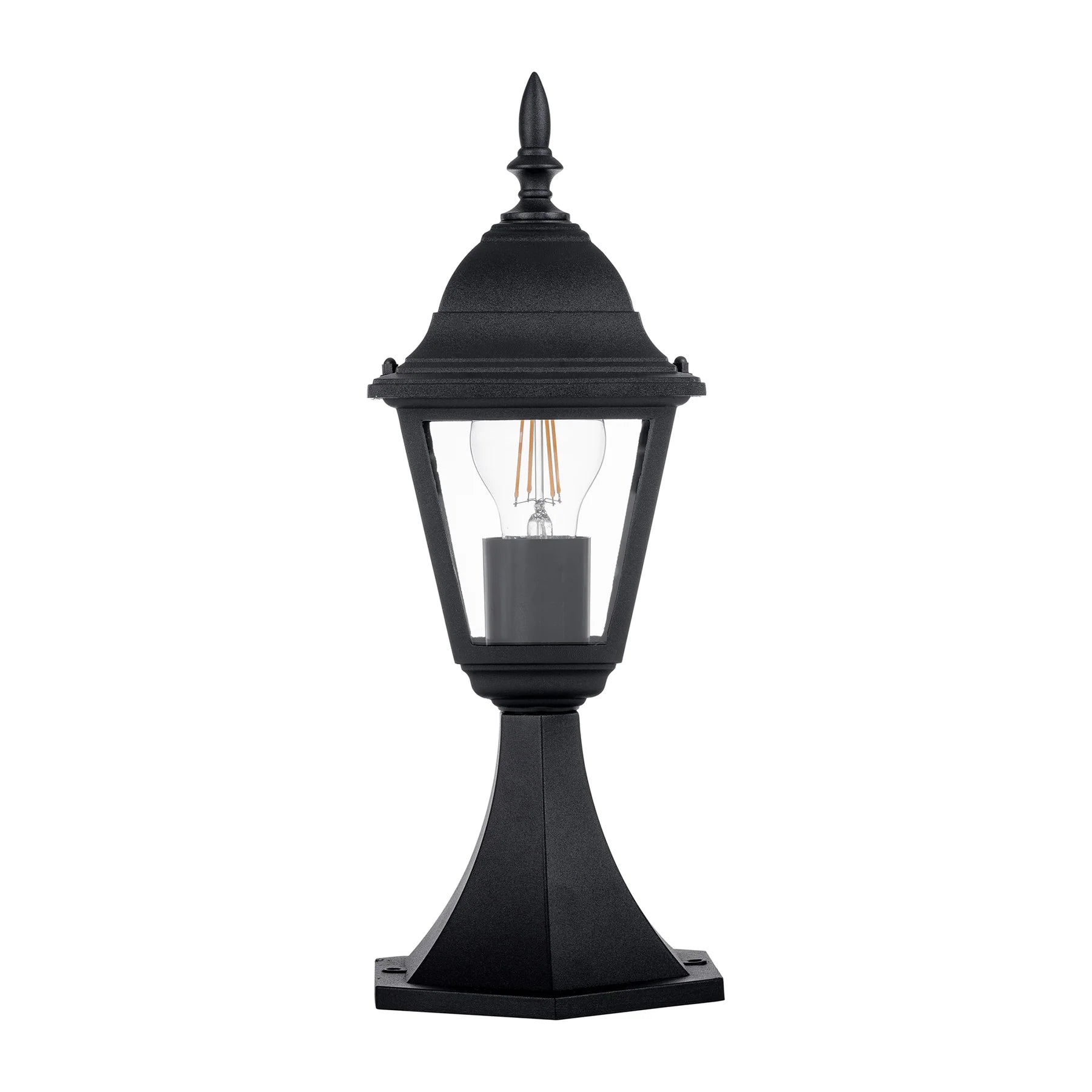 Havit Newark 395mm 4 Panel Pillar Bollard Light 2700K Aluminium Black 240V IP44- HV1651W-BLK