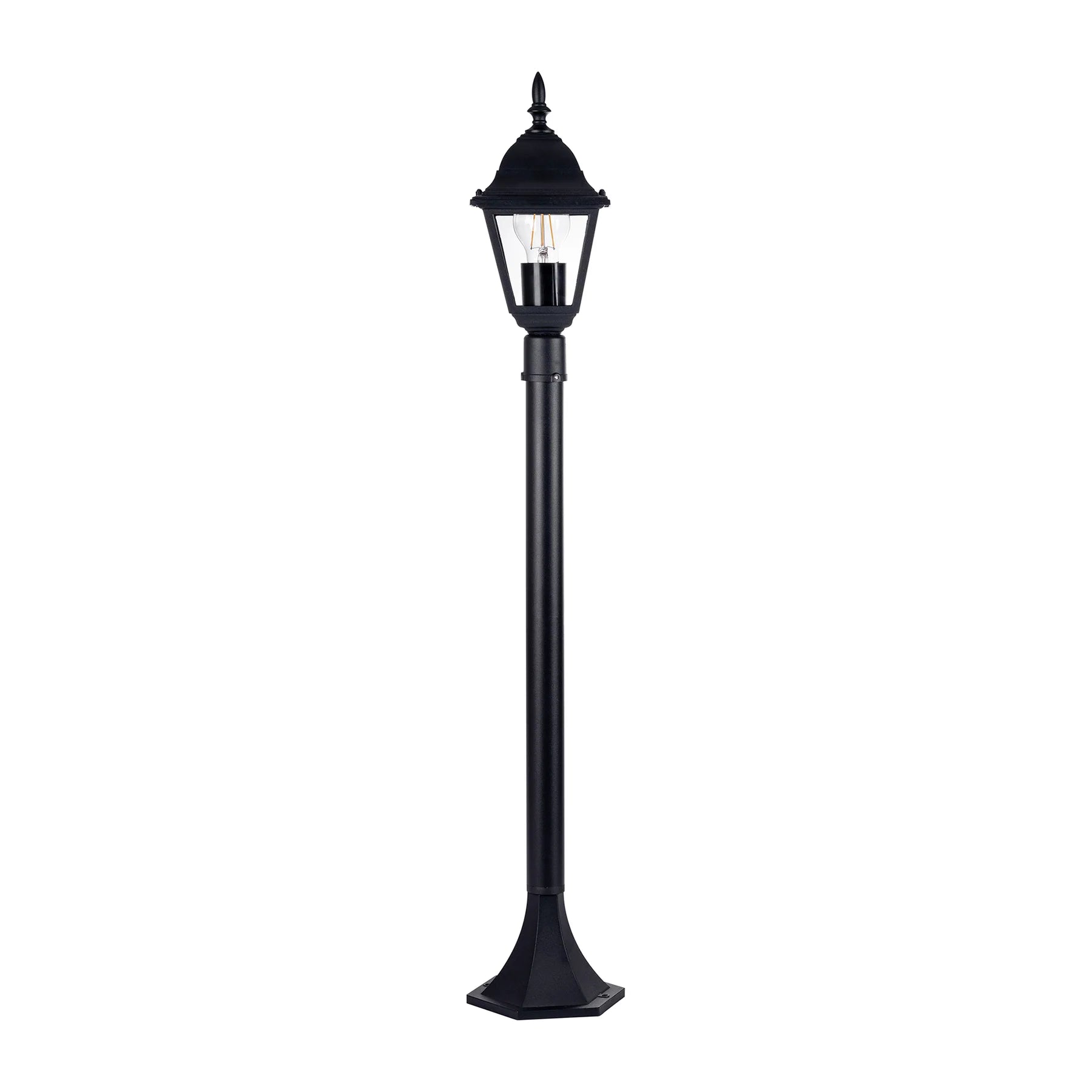 Havit Newark 1000mm 4 Panel Post Bollard Light 2700K Aluminium Black 240V IP44- HV1651W-P-BLK