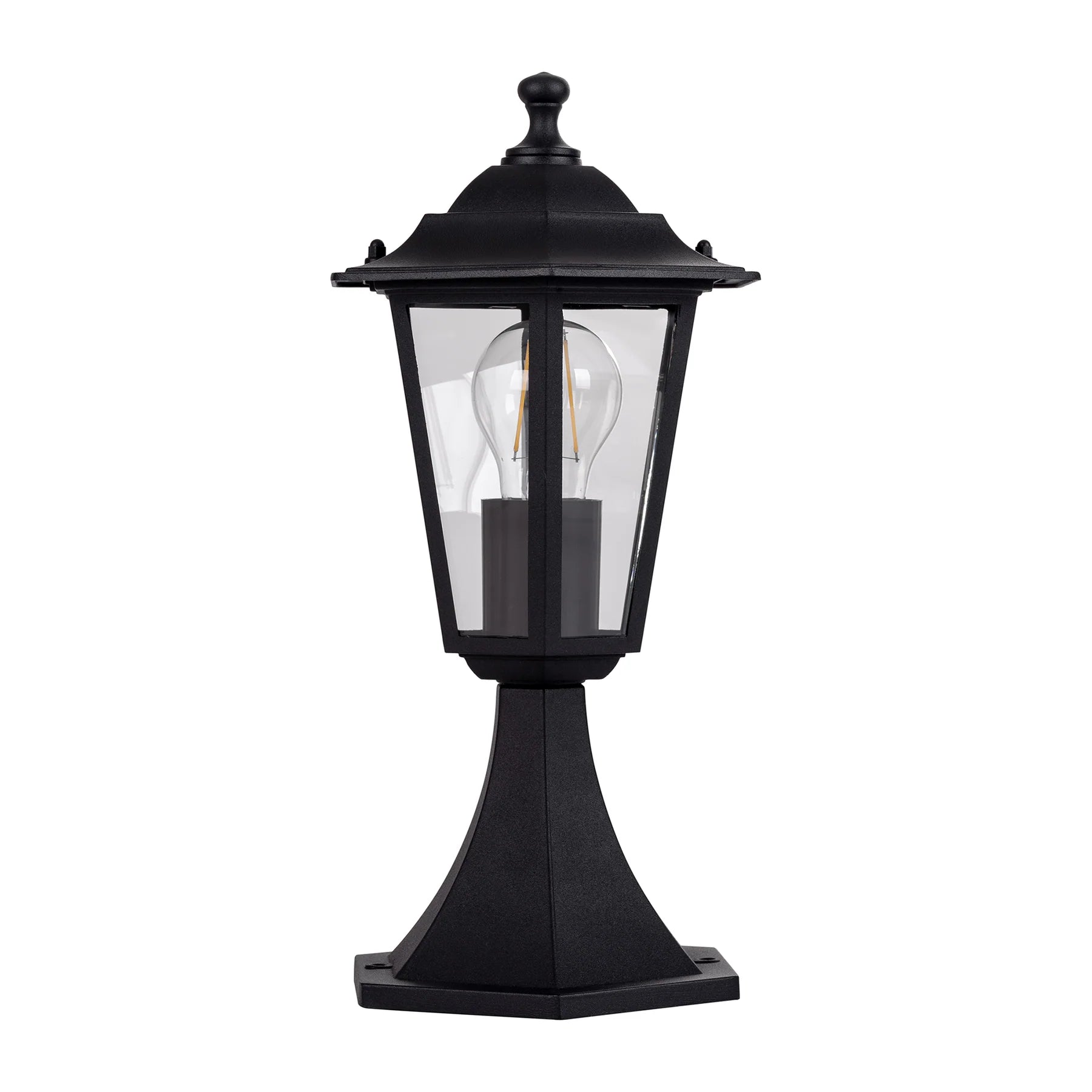 Havit Fibra 363mm 6 Panel Pillar Post Light 2700K Aluminium Black 240V IP44- HV1652W-BLK