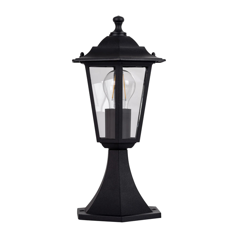 Havit Fibra 363mm 6 Panel Pillar Bollard Light 2700K Aluminium Black 240V IP44- HV1652W-BLK