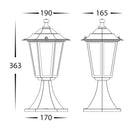 Havit Fibra 363mm 6 Panel Pillar Bollard Light 2700K Aluminium Black 240V IP44- HV1652W-BLK