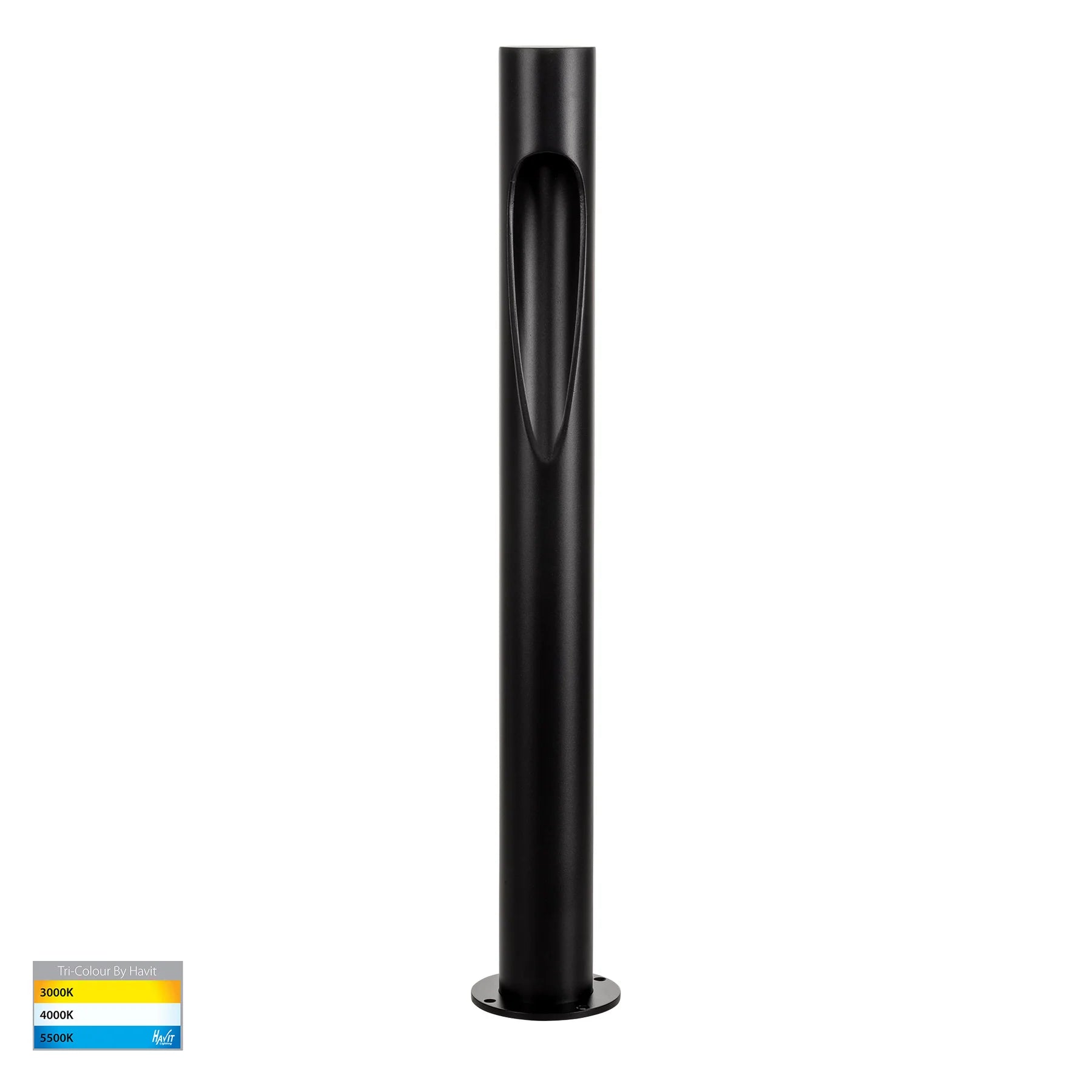 Havit Fedor 600mm Round LED Bollards Tri- Aluminium Black 5W 24V/240V IP65- HV1660T-BLK-240V | HV1660T-BLK-24V  