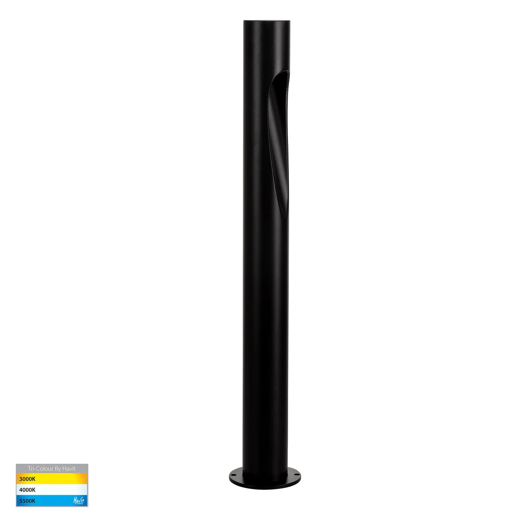 Havit Fedor 600mm Round LED Bollards Tri- Aluminium Black 5W 24V/240V IP65- HV1660T-BLK-240V | HV1660T-BLK-24V  
