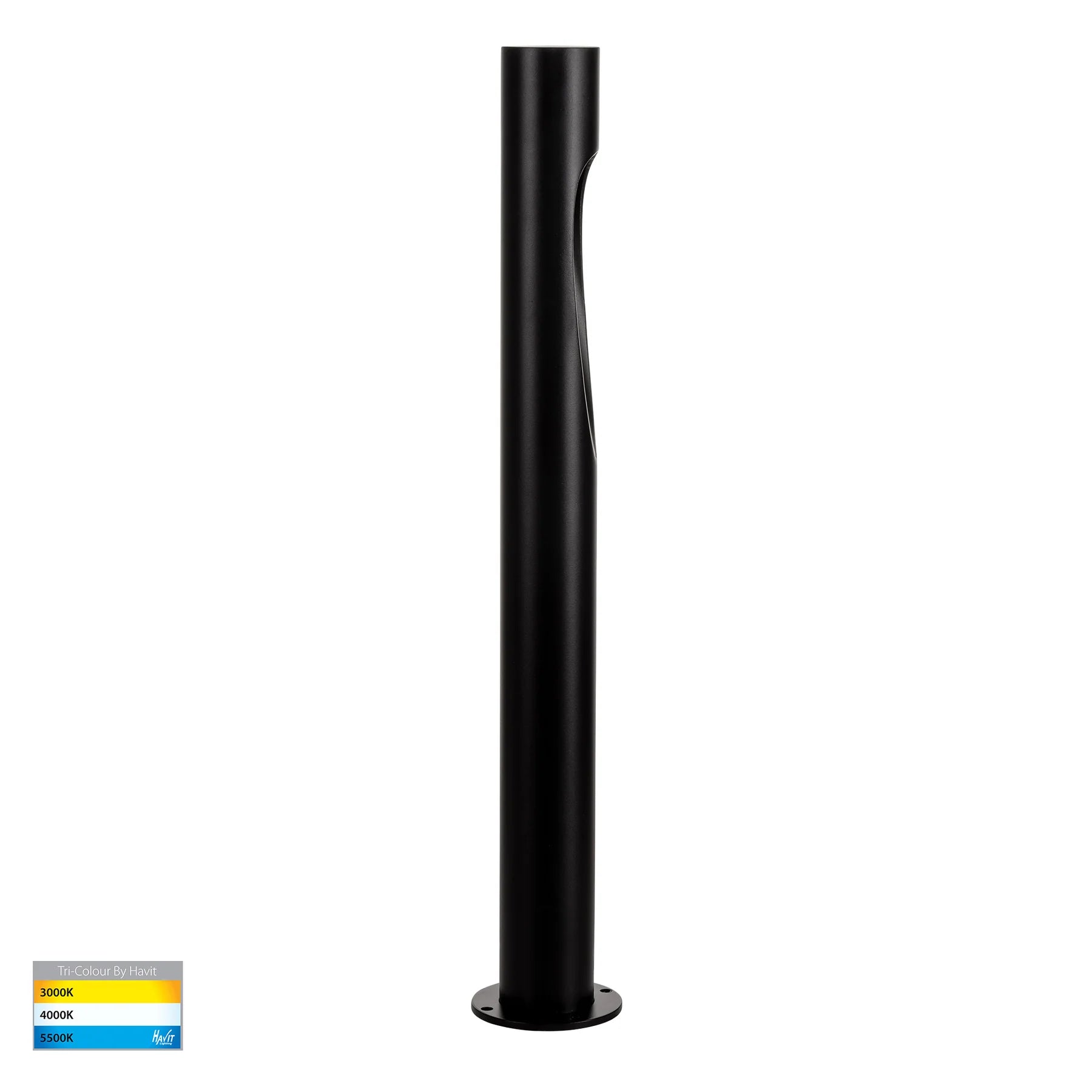 Havit Fedor 600mm Round LED Bollards Tri- Aluminium Black 5W 24V/240V IP65- HV1660T-BLK-240V | HV1660T-BLK-24V  