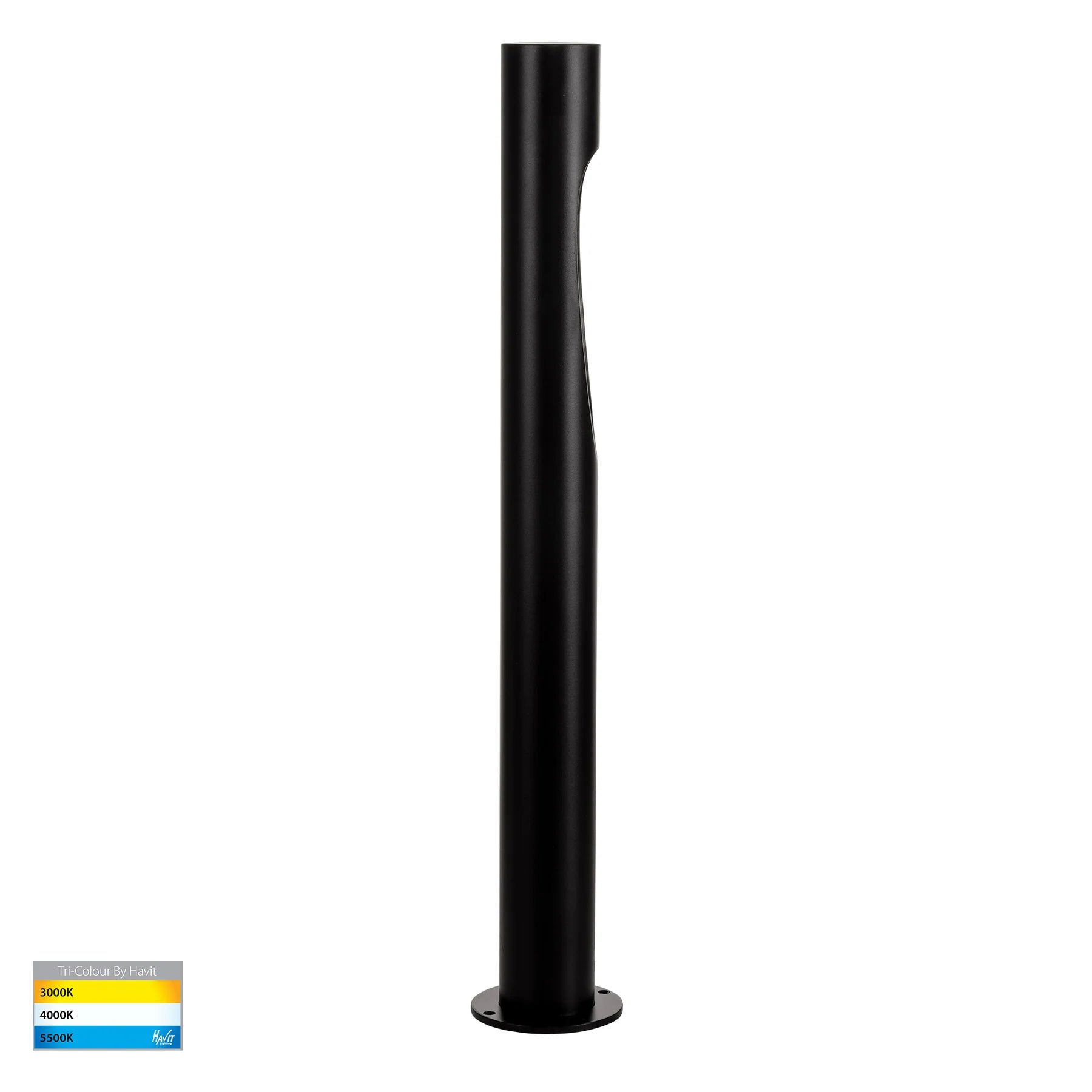 Havit Fedor 600mm Round LED Bollards Tri- Aluminium Black 5W 24V/240V IP65- HV1660T-BLK-240V | HV1660T-BLK-24V  