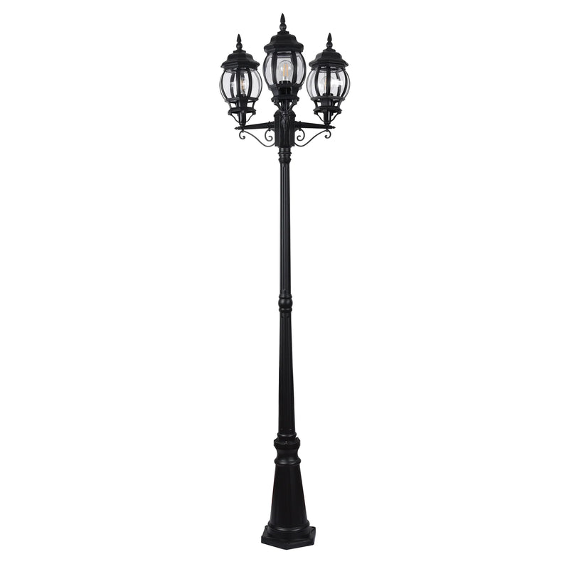 Havit Trener Aluminium Coach 3 Light Post Light 2700K Black 3x9W 240V IP44 - HV1673W-BLK