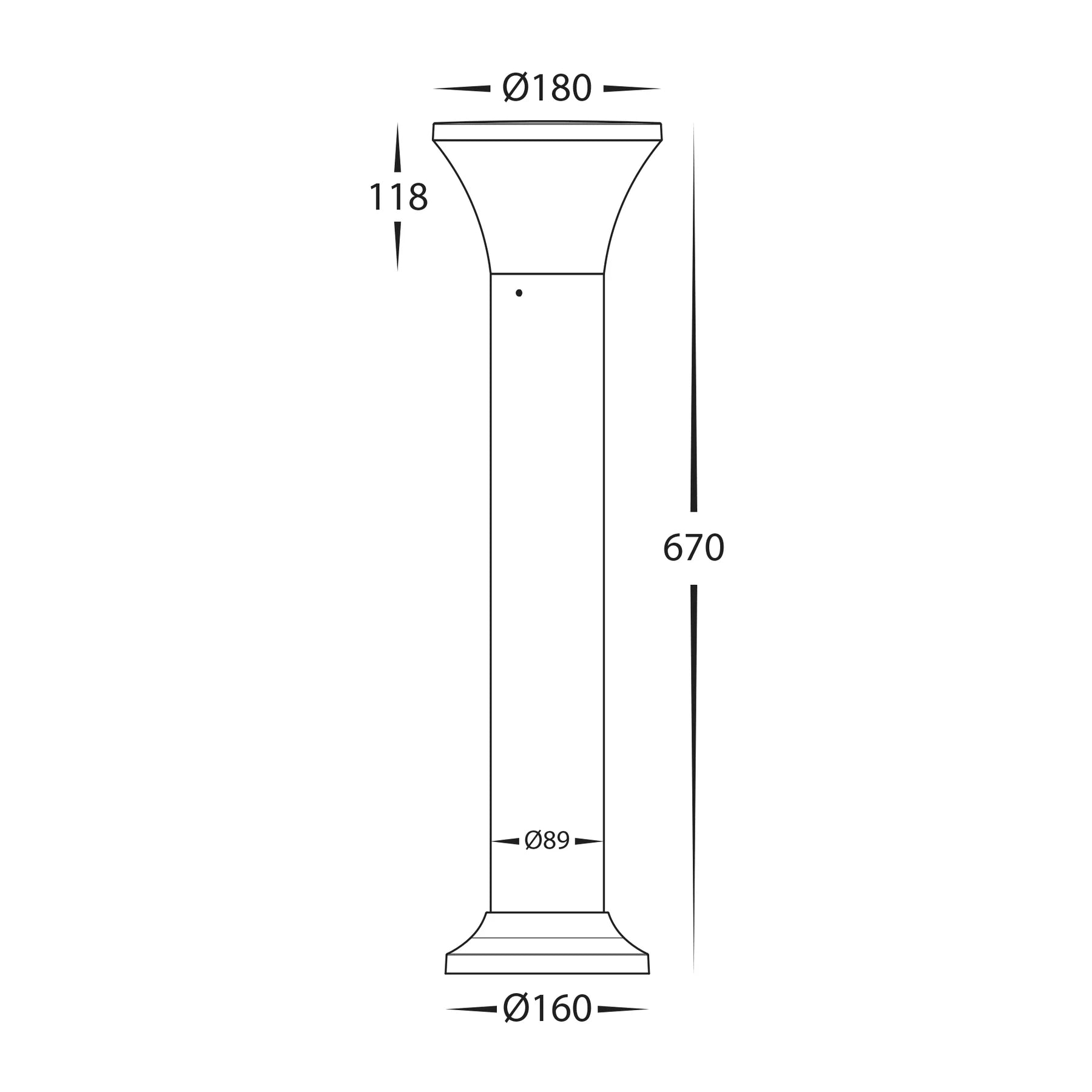 Havit Favara Polycarbonate LED Bollards Tri- Black 9W 240V IP65- HV1681T-BLK 
