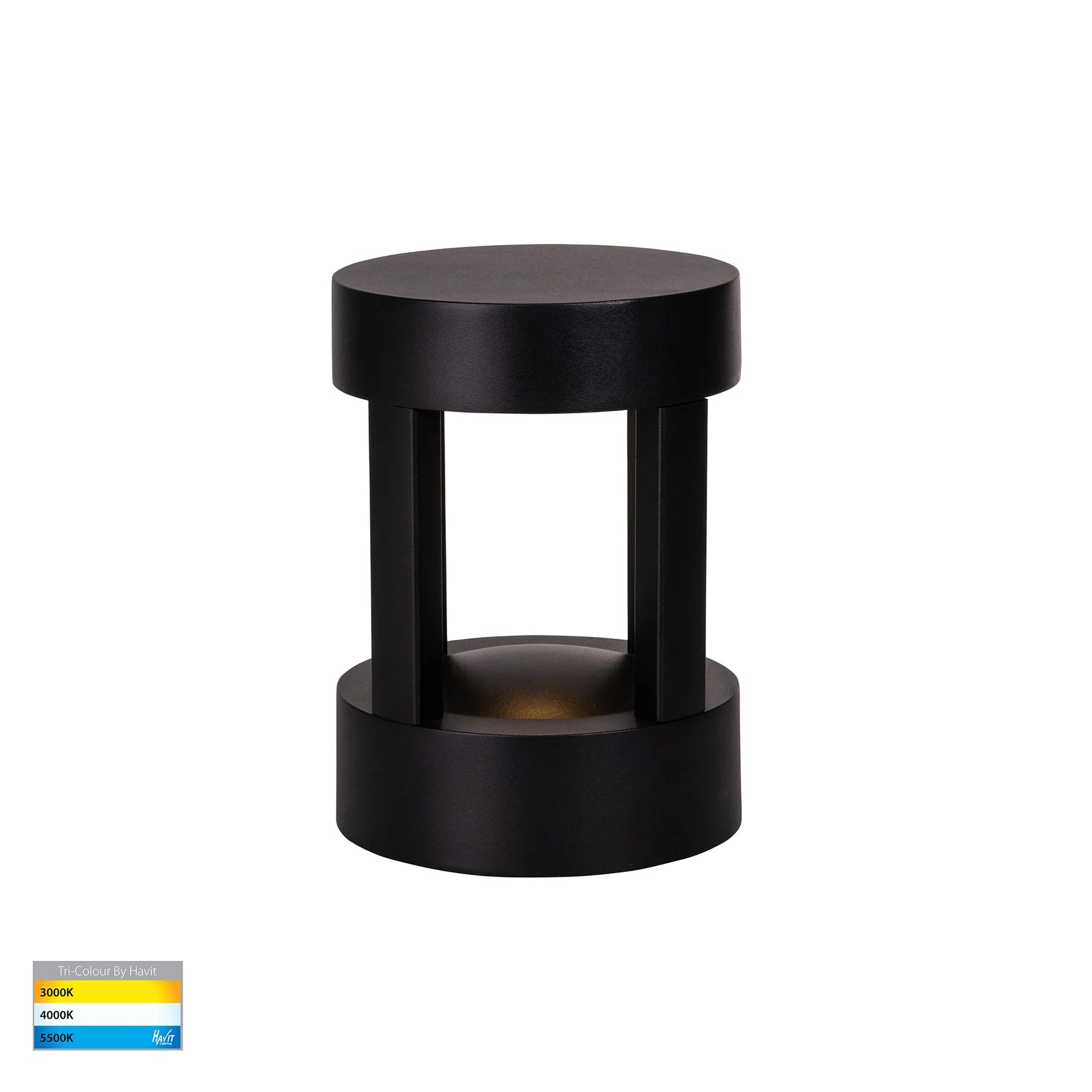 Havit Pelare Round Garden Steps and Up Lights Tri - Black 12W 24/240V IP65 - HV1699T-BLK-240V-RND, HV1699T-BLK-24V-RND - - Havit Lighting