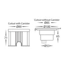 Havit Split 100mm Garden Step and Up Lights Tri- 316 Stainless Steel 3W 12V IP67- HV1841T 