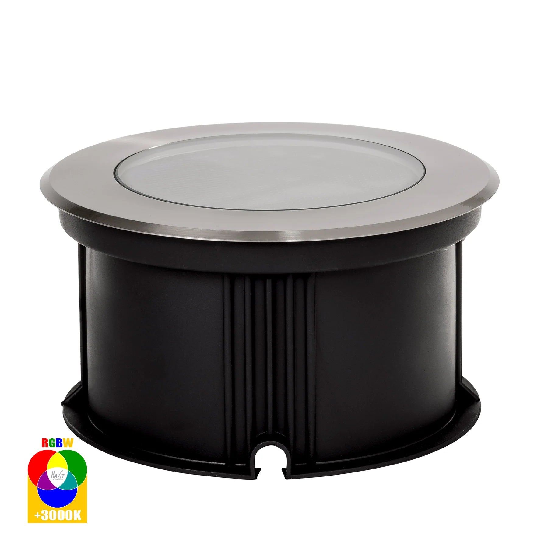 Havit Split 60° Beam Angle Inground Up Lights and Deck Lights RGB + 3000K 316 Stainless Steel 12W 12V IP67 - HV1843RGBW
