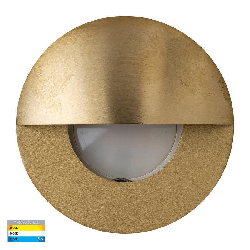 Havit Ollo With Eyelid Garden Step and Up Lights Tri - Brass 5W 12V IP65 - HV19012T-BR - Havit Lighting