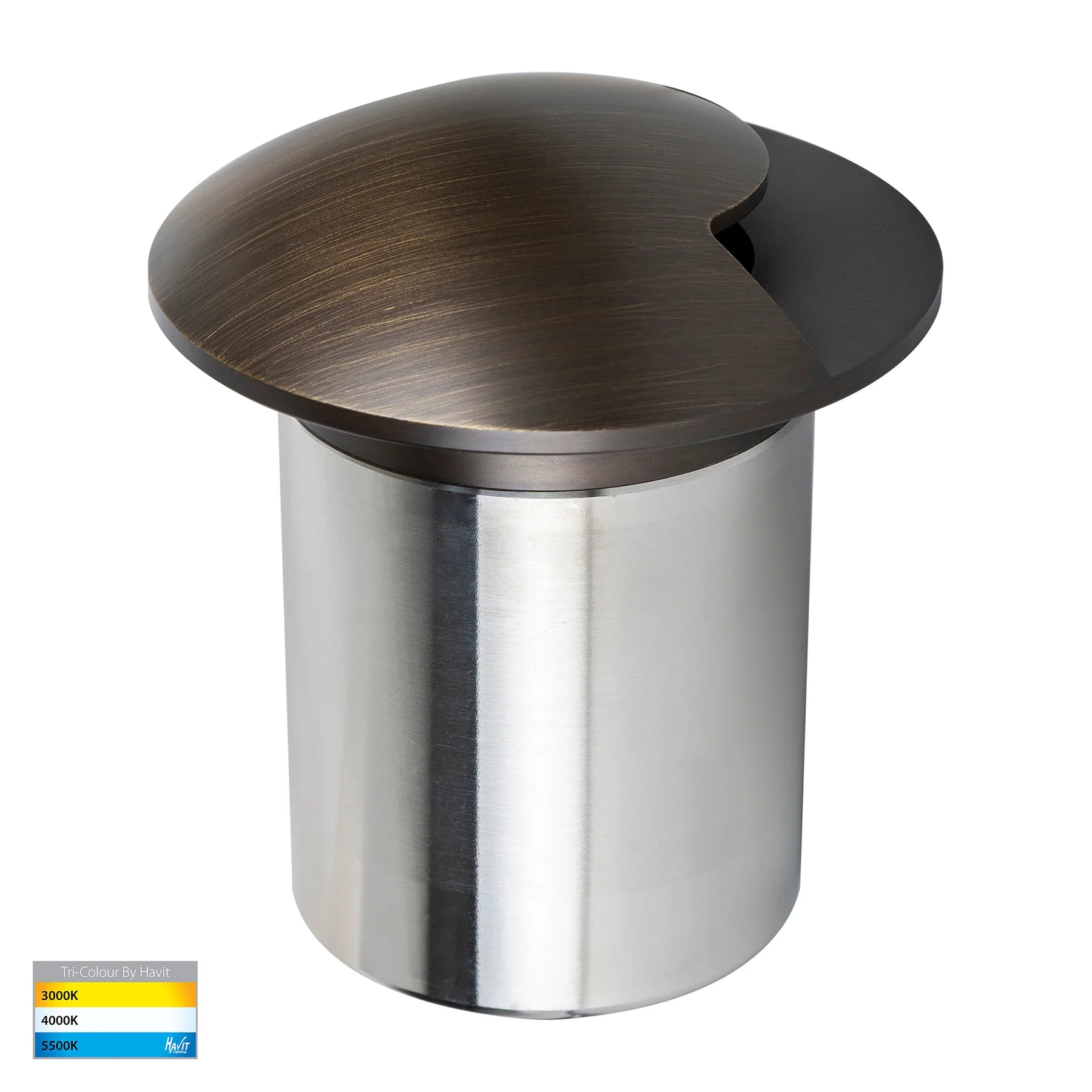 Havit Viale Single Driveway Inground Up Lights and Deck Lights Tri- Antique Brass 5W 12V IP65 - HV19062T-AB