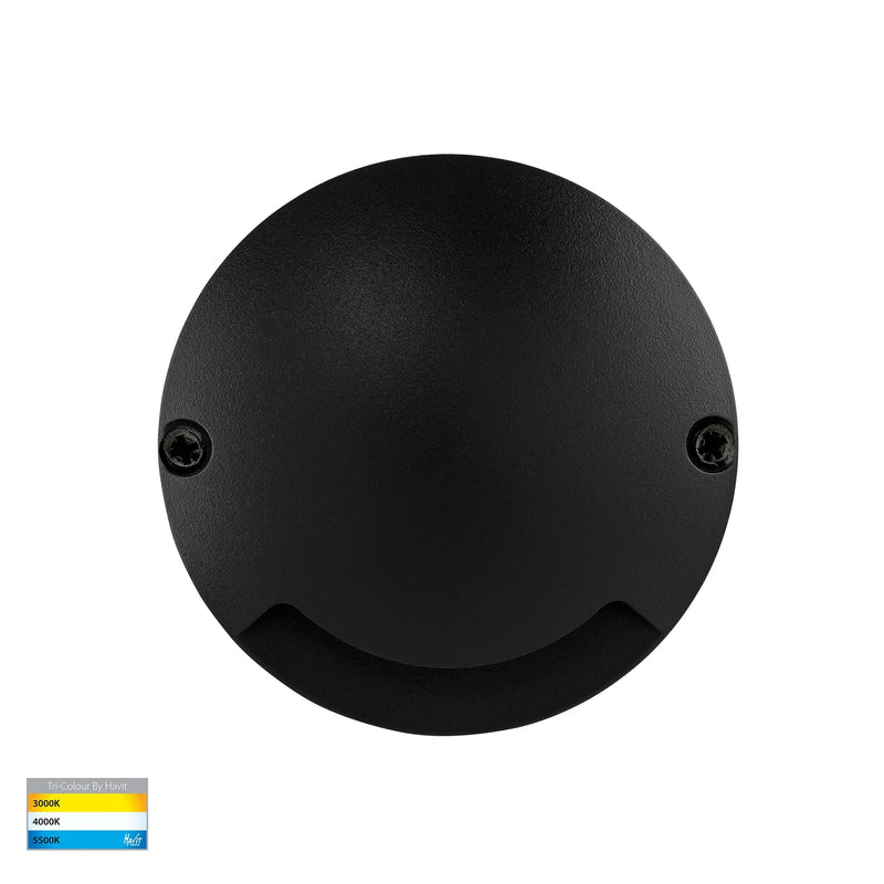 Havit Dome One Way Deck Lights Garden Step and Up Lights Tri - Black 3W 12V IP65 - HV2871T-BLK-12V -  Havit Lighting