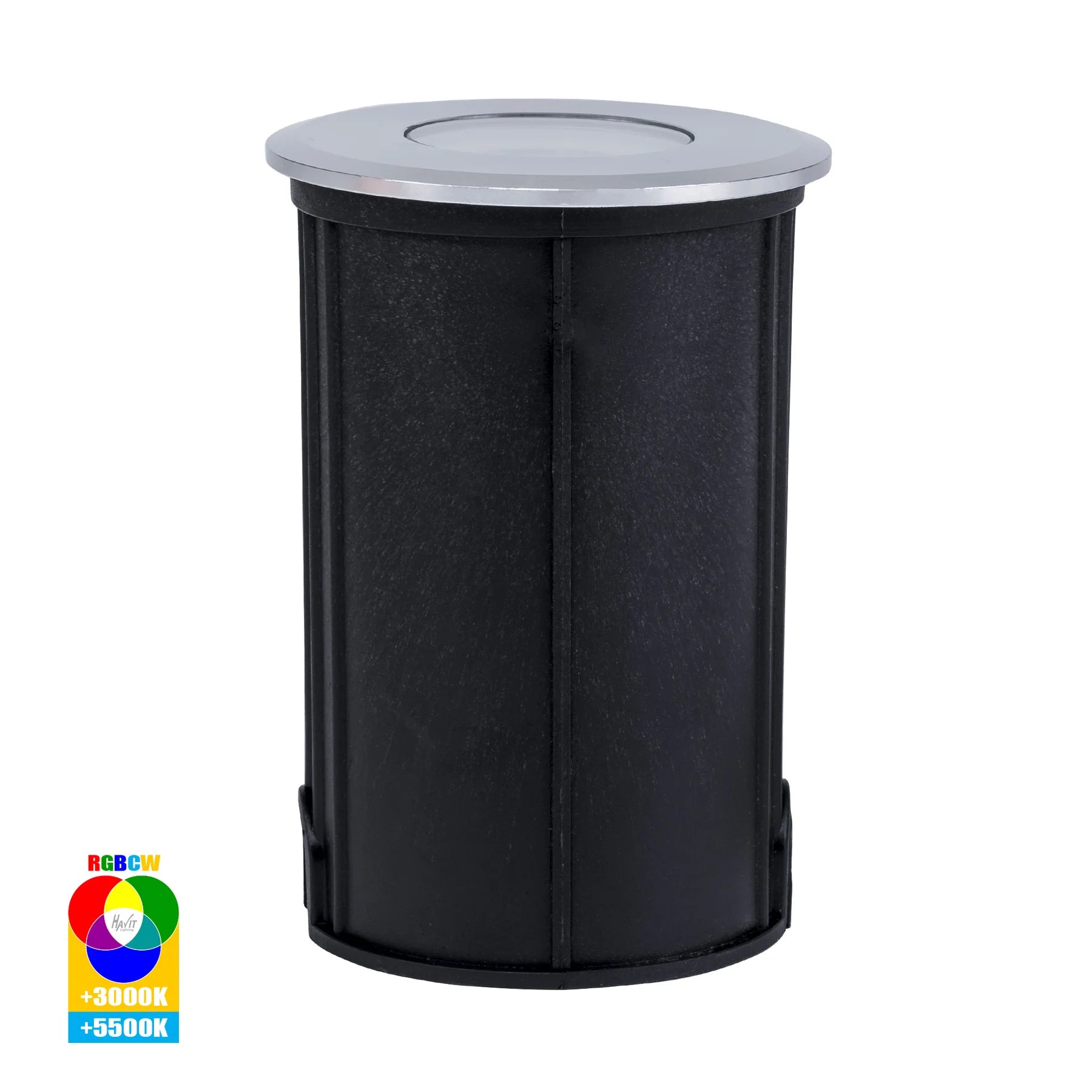 Havit Elite Wall/ Deck/ Inground Garden Step and Up Lights RGBCW Silver Aluminium 5W 12V IP65 - HV2882RGBCW-SLV