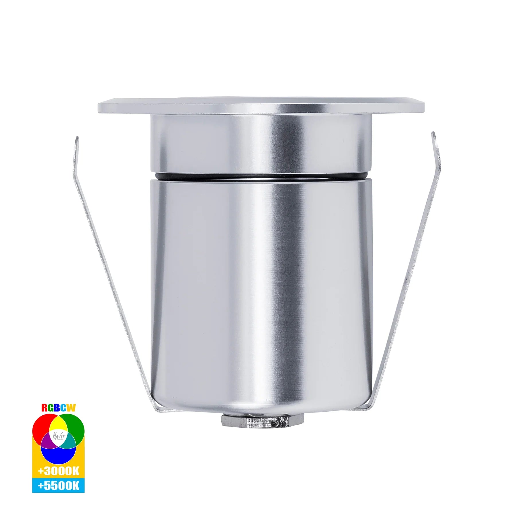 Havit Elite Wall/ Deck/ Inground Garden Step and Up Lights RGBCW Silver Aluminium 5W 12V IP65 - HV2882RGBCW-SLV