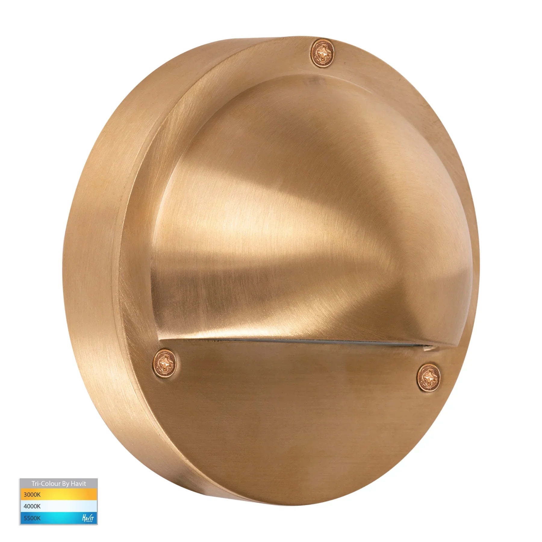 Havit Pinta with Eyelid Garden Step and Up Lights Tri- Solid Brass 2.3W 12/240V IP65 - HV2903T-BR - HV2904T-BR