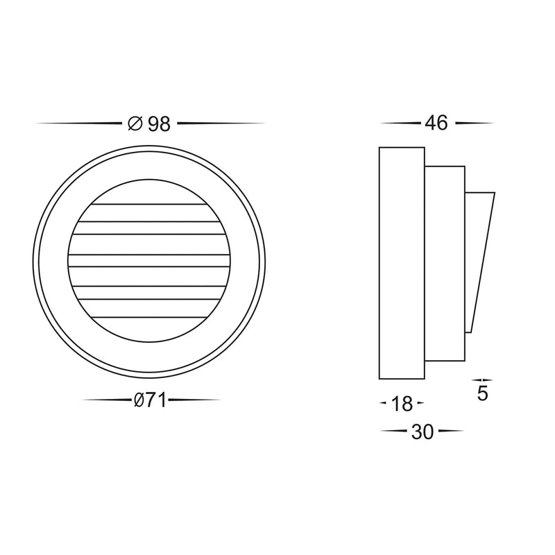 Havit Pinta Louvered Garden Step and Up Lights Tri - White 2.3W 12V IP65 - HV2925T-WHT-12V - Havit Lighting