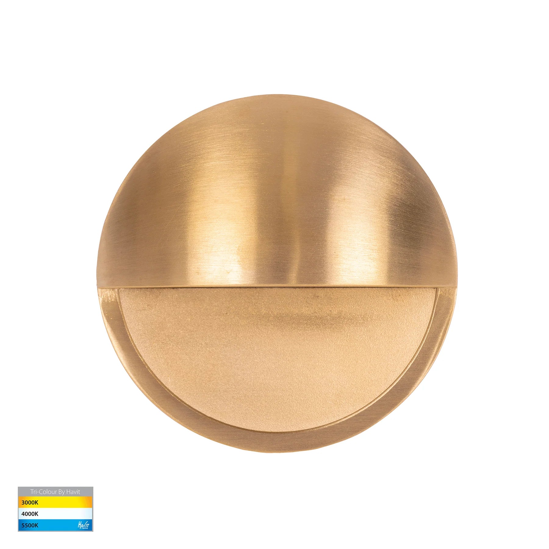 Havit Veko with Eyelid Garden Step and Up Lights Tri- Solid Brass 6W 12V/240V IP65 - HV2928T-BR-12Vl, HV2928T-BR-240V