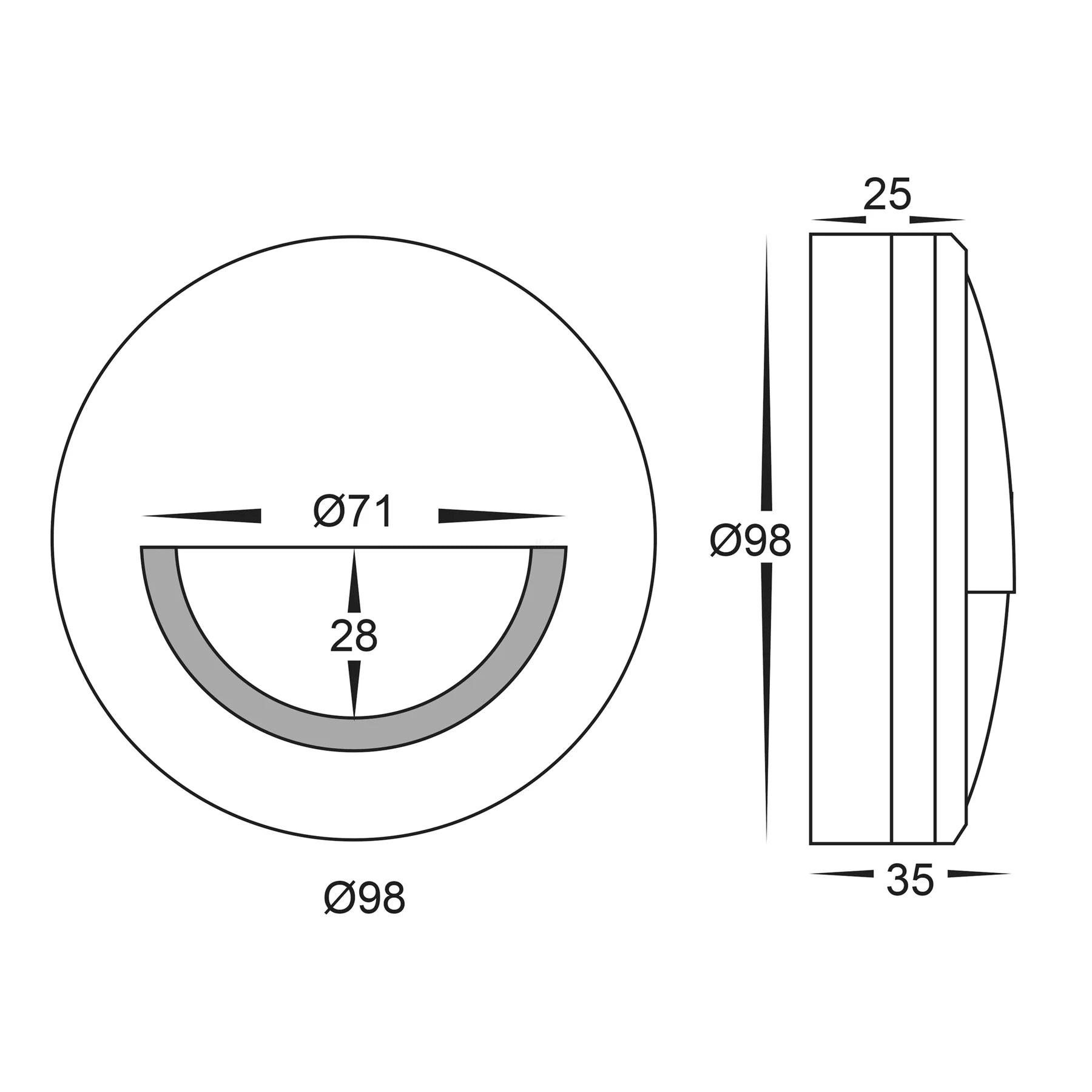 Havit Nava with Eyelid Garden Step and Up Lights Tri- Black 5W 12V/240V IP65 - HV2961T-BLK-12V, HV2961T-BLK-240V