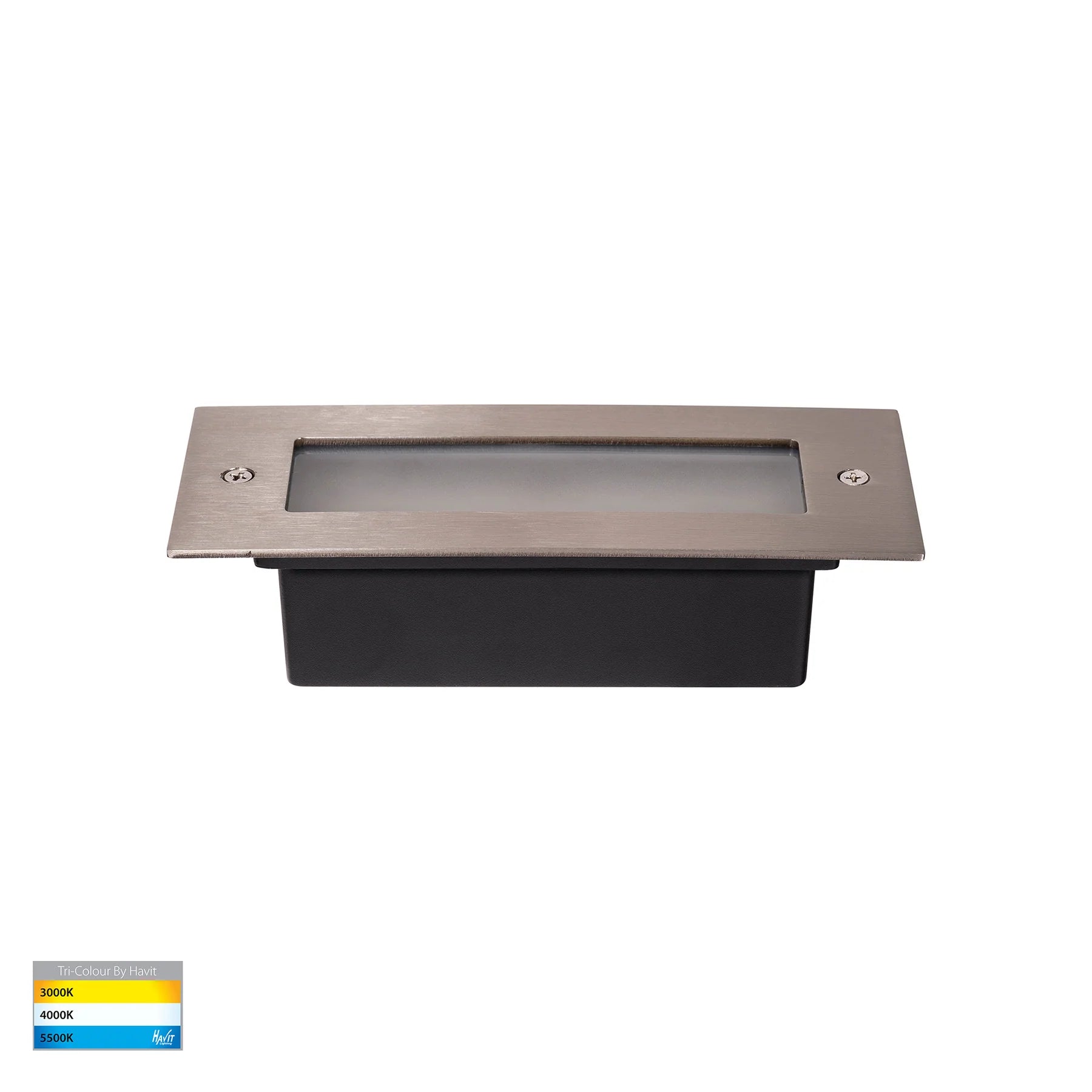 Havit Bata Brick Light with Plain Face Garden Step and Up Lights Tri- 316 Stainless Steel 6W 12/240V IP54 - HV3005T-SS316-12V, HV3005T-SS316-240V